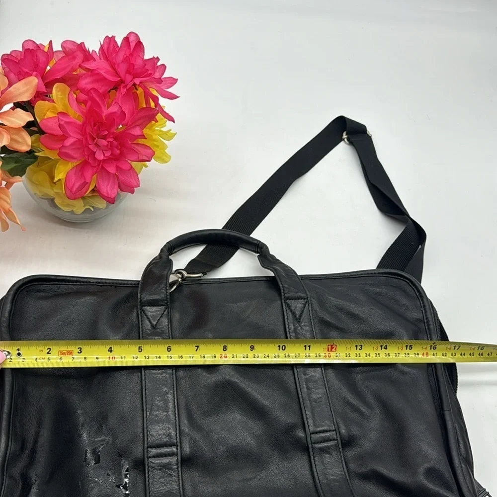 Tumi Black Super Soft Leather Briefcase BP6641B